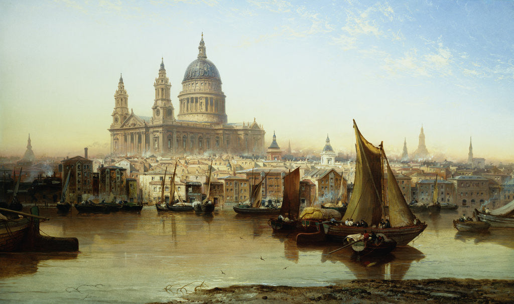 Detail of A View of St. Paul's Cathedral from the River Thames by Corbis