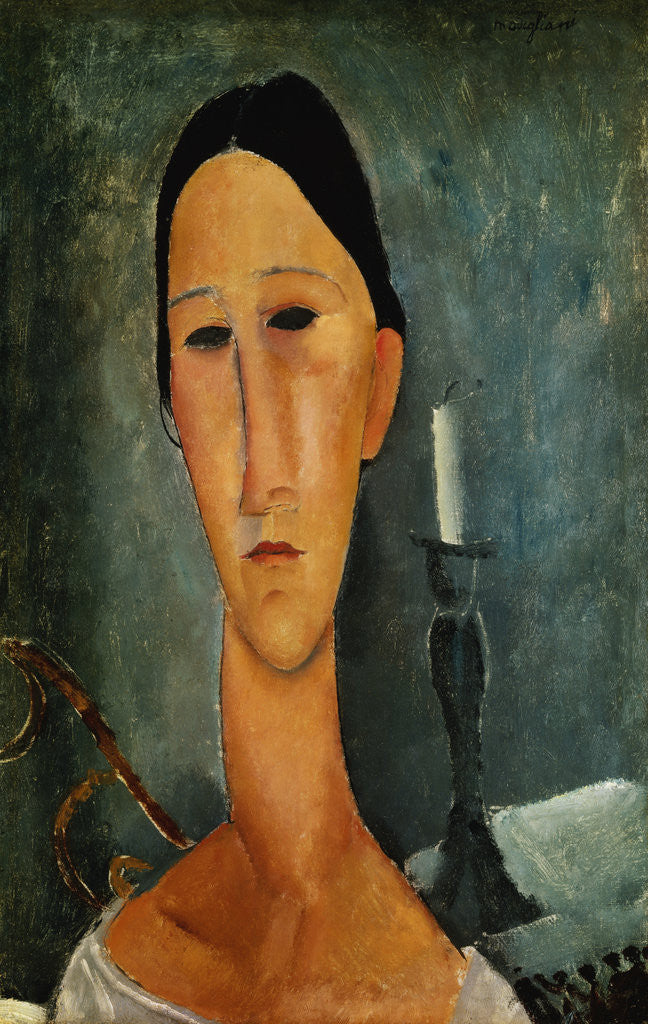 Detail of Hanka Zborowska with Candlestick by Amedeo Modigliani