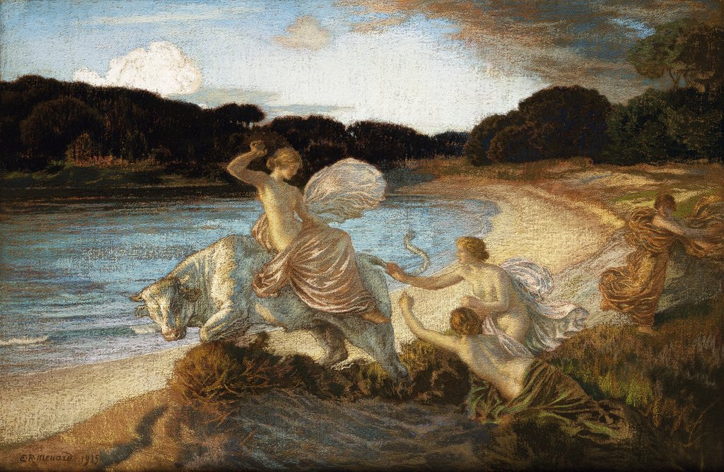 Detail of The Rape of Europa by Rene Menard