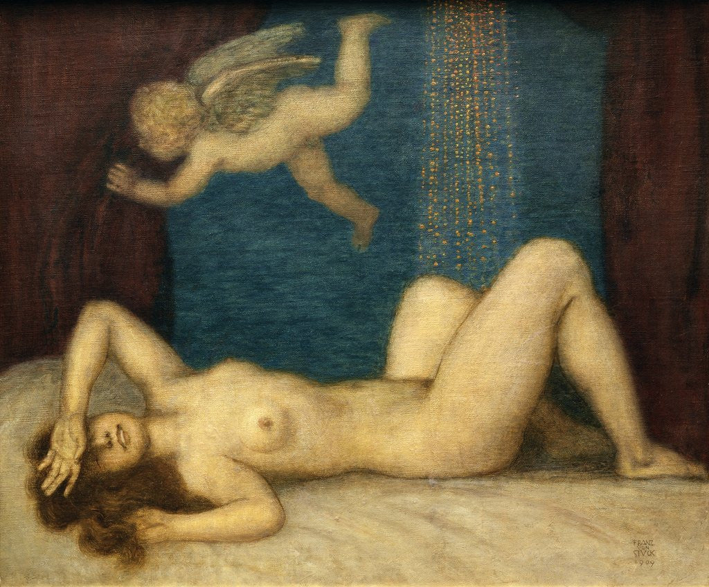 Detail of Danae and the Golden Shower by Franz von Stuck