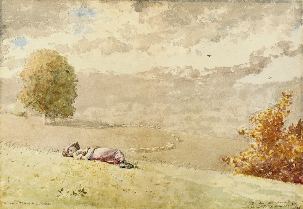 Detail of Daydreaming by Winslow Homer