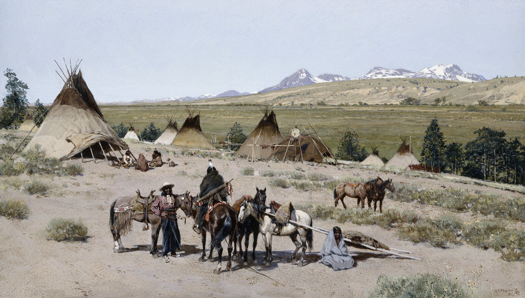 Detail of Indian Encampment by Henry Francois Farny