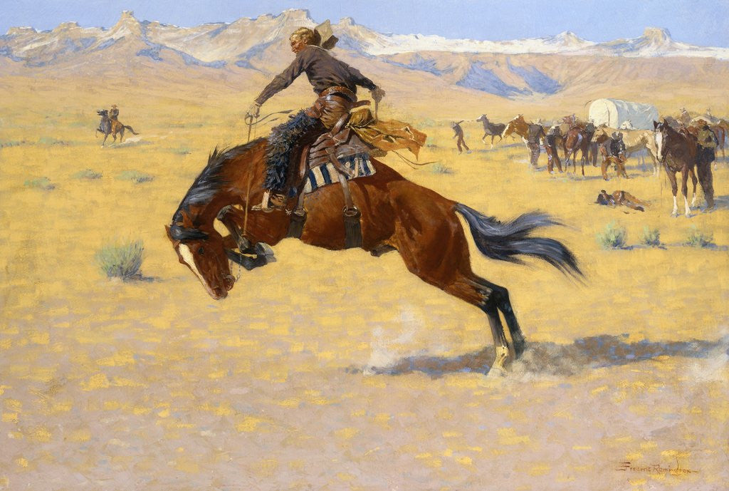Detail of A Cold Morning on the Range by Frederic Remington