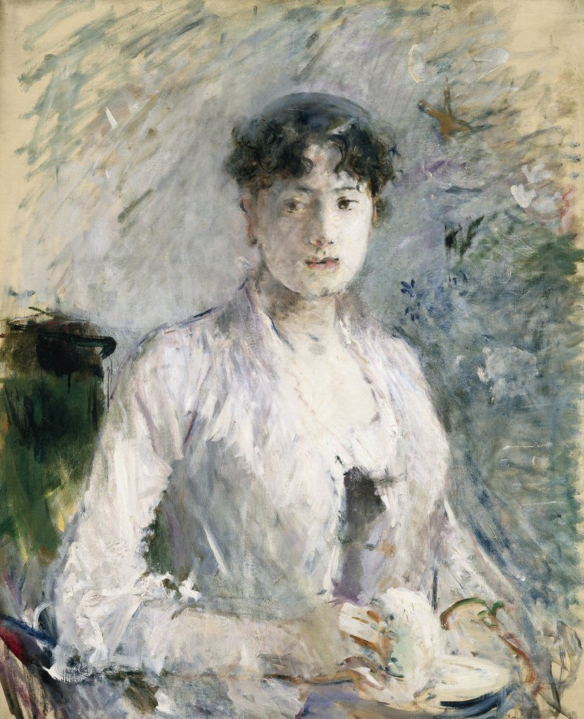 Detail of Young Woman in Mauve by Berthe Morisot