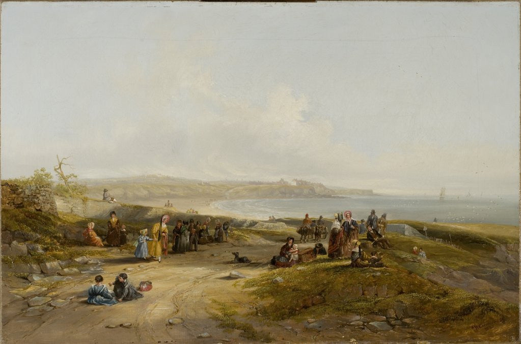 Detail of Cullercoats from Tynemouth by John Wilson Carmichael