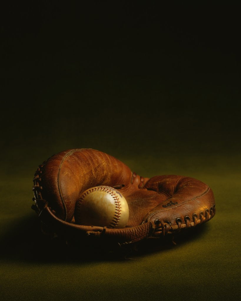 Detail of Glove and Baseball by Corbis