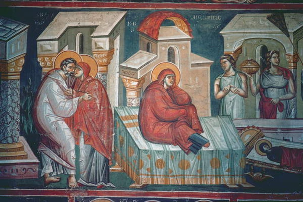 Detail of The Birth of the Virgin by Astrapas and Eutychios