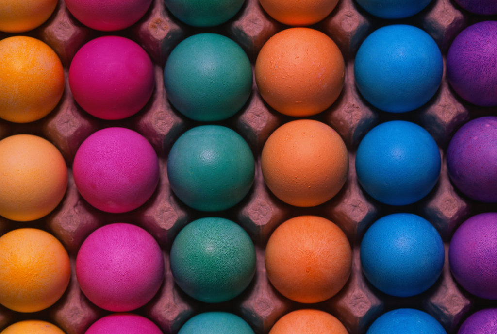 Detail of Rainbow-Colored Easter Eggs by Anonymous