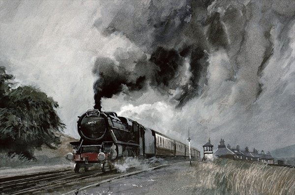 Detail of Steam Train at Garsdale, Cumbria by John Cooke
