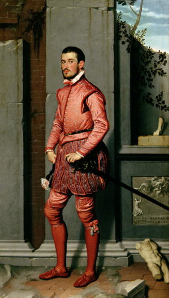 Detail of Portrait of Gian Gerolamo Grumelli, Italian statesman and noble, 1560 by Giovanni Battista Moroni