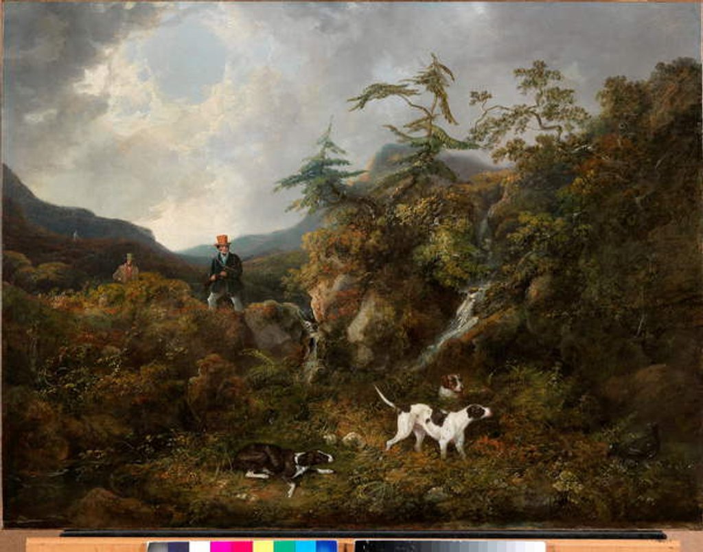 Detail of Grouse Shooting in the Highlands by Charles Henry Schwanfelder