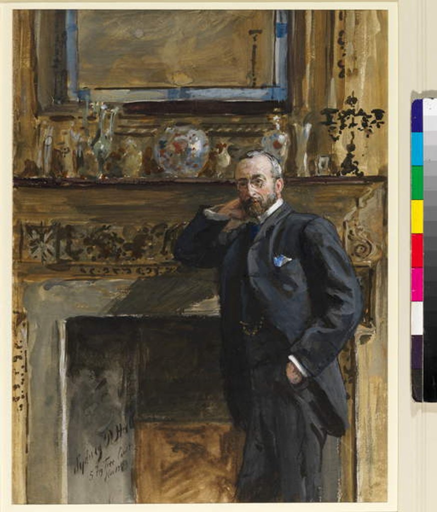 Detail of Gentleman in an interior at 5 Fig Tree Court, 1890 by Sydney Prior Hall