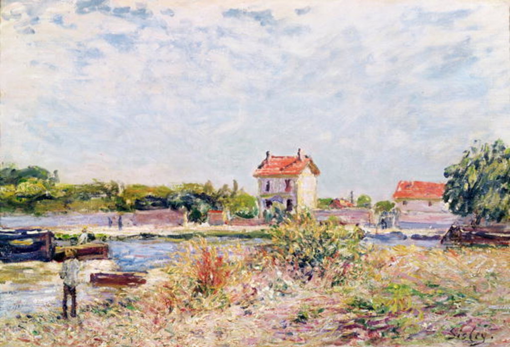 Detail of The Loing at Saint-Mammes, 1885 by Alfred Sisley
