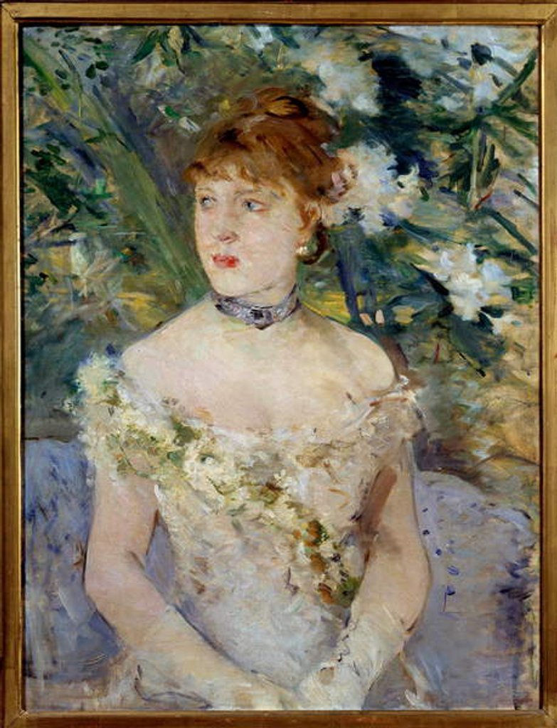 Detail of Young Woman in Ball Toilet by Berthe Morisot