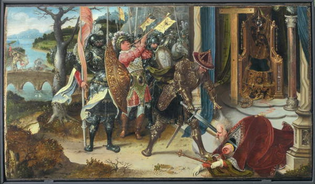 Detail of The Emperor Heraclius decapitating the king of Persians Chosroes by Jan de Beer