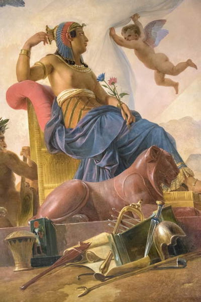 Detail of The Study and Genia Devote Ancient Egypt to Greece by Francois Edouard Picot