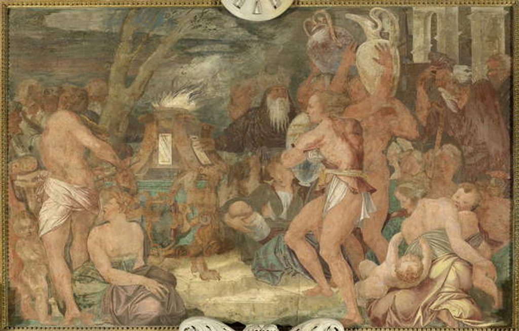 Detail of The Sacrifice 16th century by Giovanni Battista Rosso Fiorentino