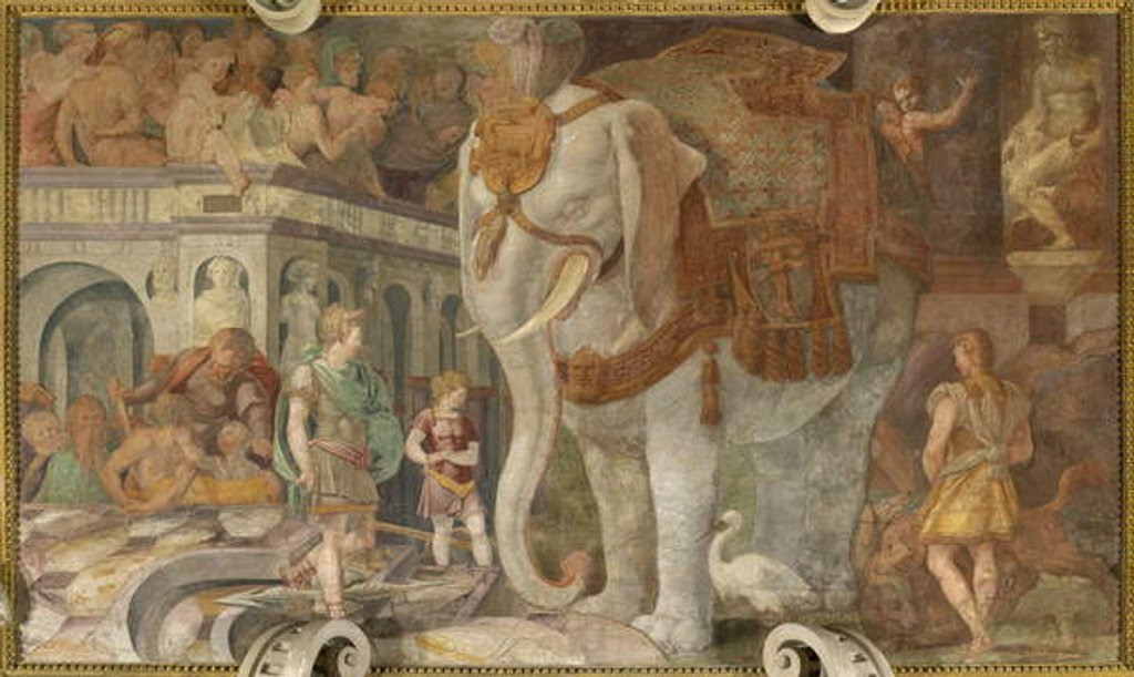 Detail of The royal elephant, 16th century by Giovanni Battista Rosso Fiorentino