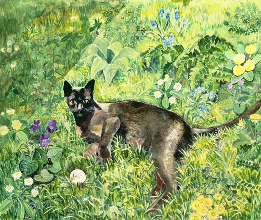 Detail of Golfing Cat by Hilary Jones