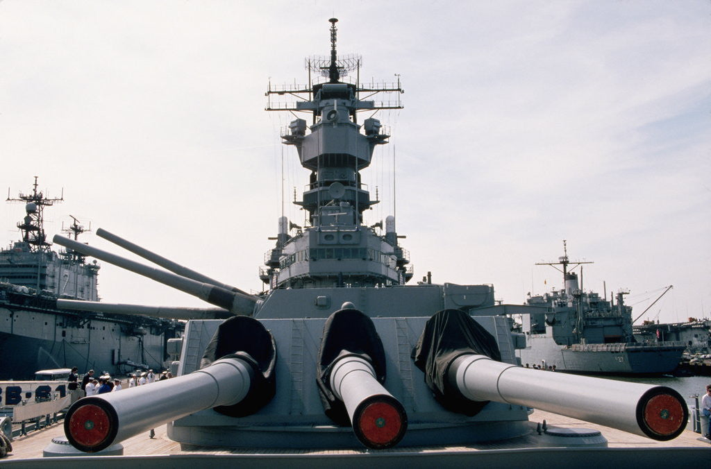 Detail of Gun Turrets of the U.S.S. Iowa by Anonymous
