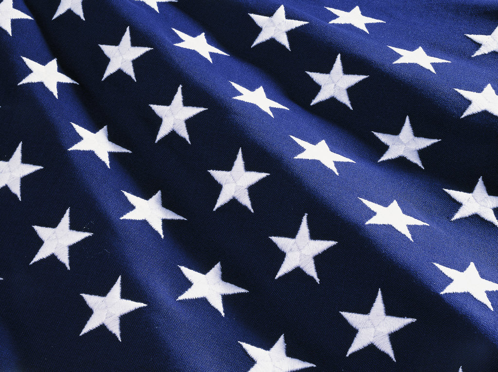 Detail of Stars on American Flag by Corbis