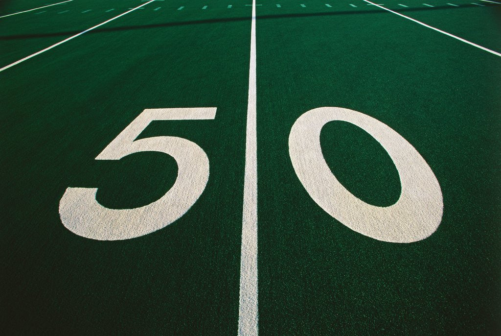 Detail of 50-Yard Line of Football Field by Anonymous