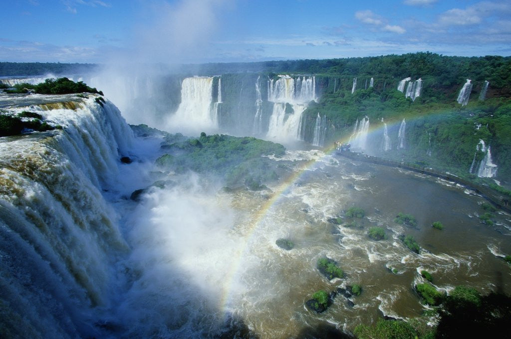 Detail of Iguazu Waterfalls and Rainbow. by Anonymous