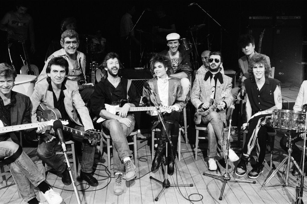 Detail of Carl Perkins Super Group, 1985 by Peter Stone