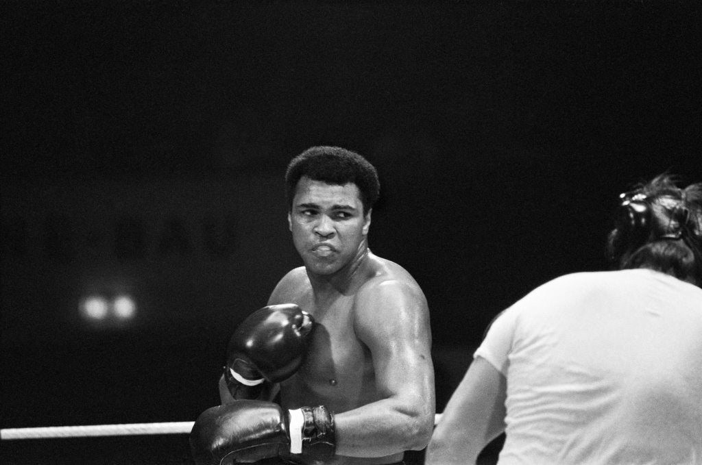 Detail of Muhammad Ali sparring ahead of his fight with Richard Dunn by Staff