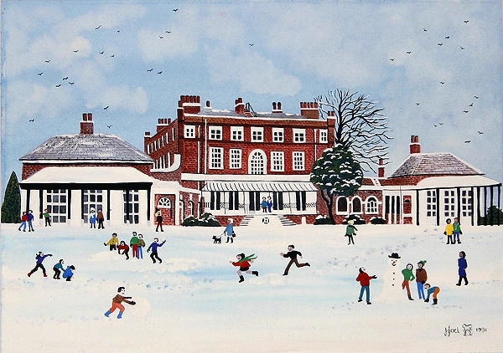 Detail of Snow Fun, 1991 by Judy Joel