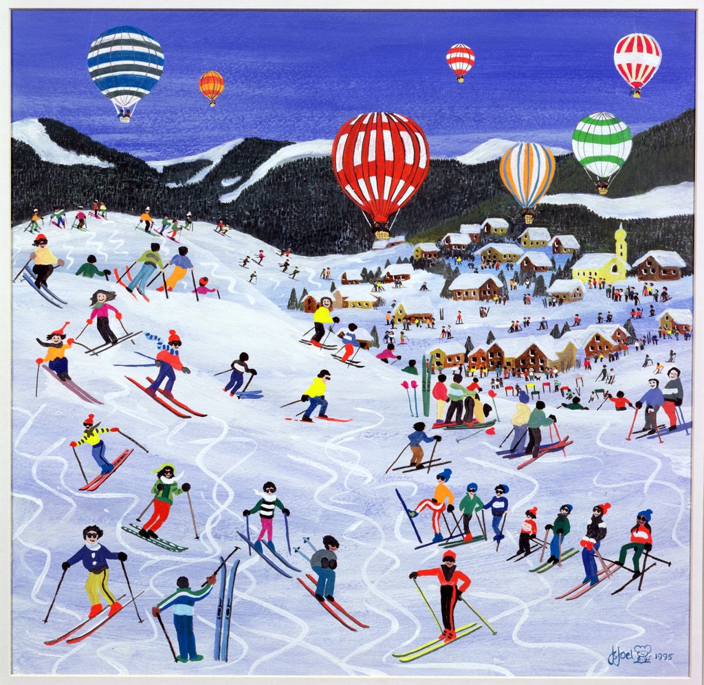Detail of Ballooning over the piste, 1995 by Judy Joel