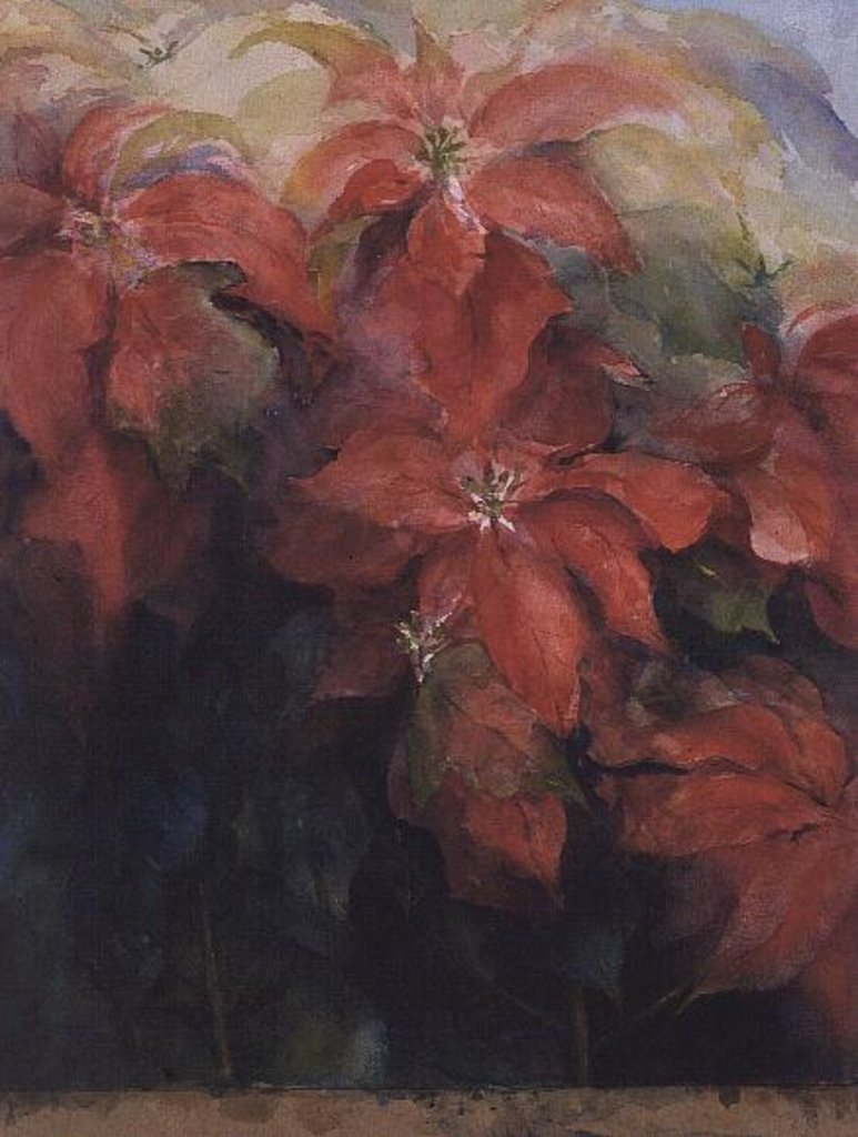Detail of Red Poinsettias by Karen Armitage
