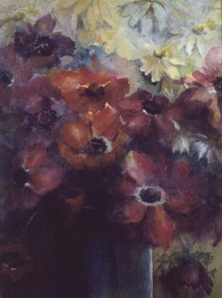Detail of Caen Anemones with Daisies by Karen Armitage