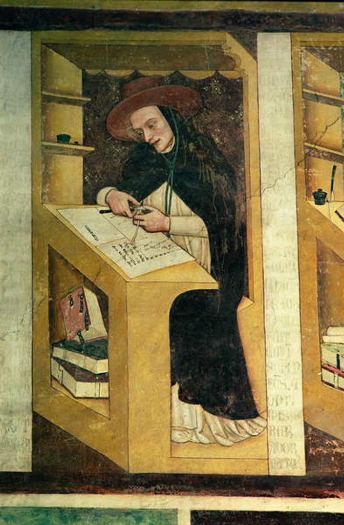 Detail of Dominican Monk at his Desk by Tommaso da Modena