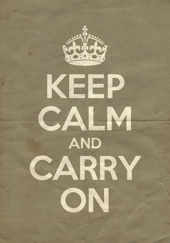 Detail of Keep Calm And Carry On Poster in Mouses Back Vintage by Magnolia Box