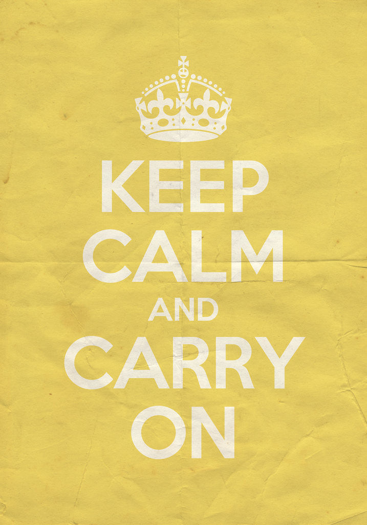 Detail of Keep Calm And Carry On Poster in Babouche Vintage by Magnolia Box
