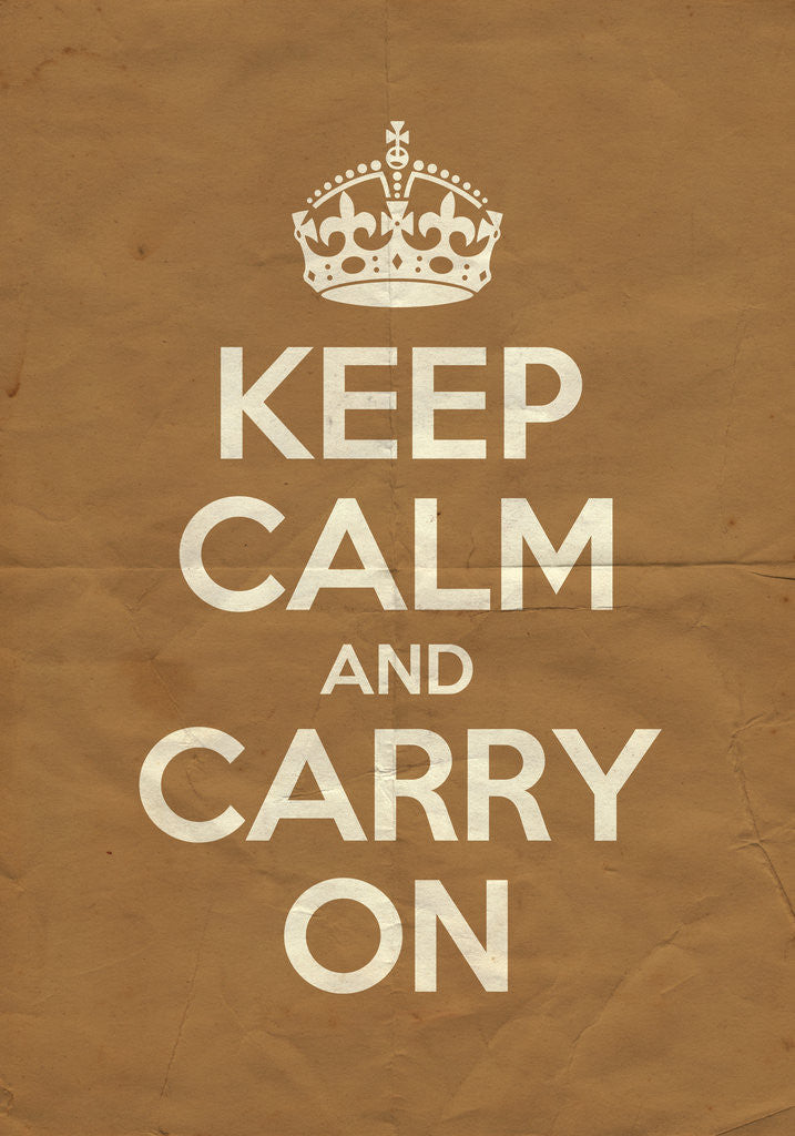 Detail of Keep Calm And Carry On Poster in Sand Vintage by Magnolia Box