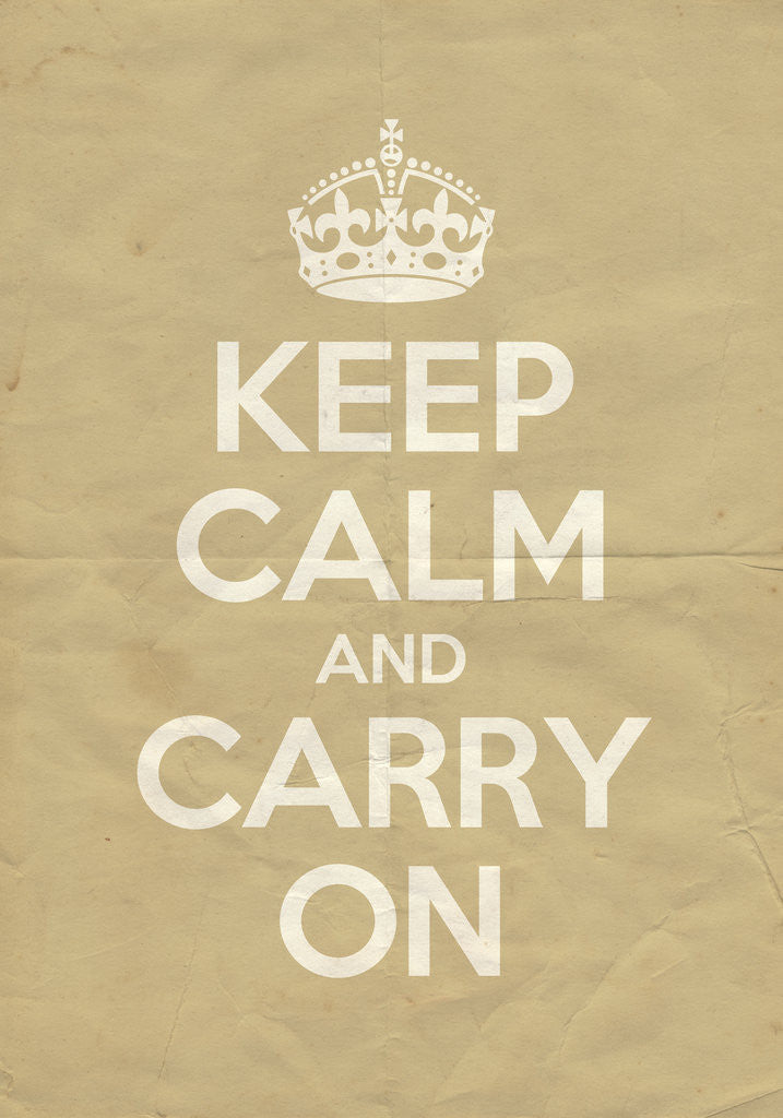 Detail of Keep Calm And Carry On Poster in Cord Vintage by Magnolia Box
