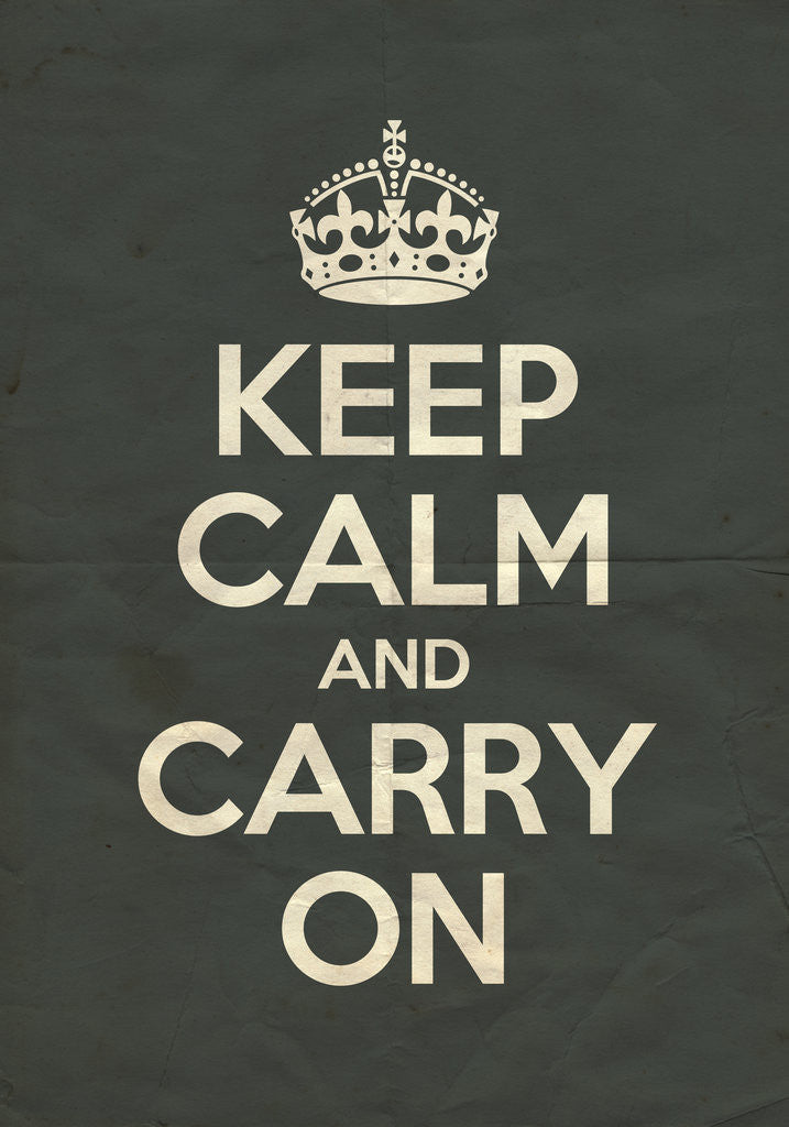 Detail of Keep Calm And Carry On Poster in Down Pipe Vintage by Magnolia Box
