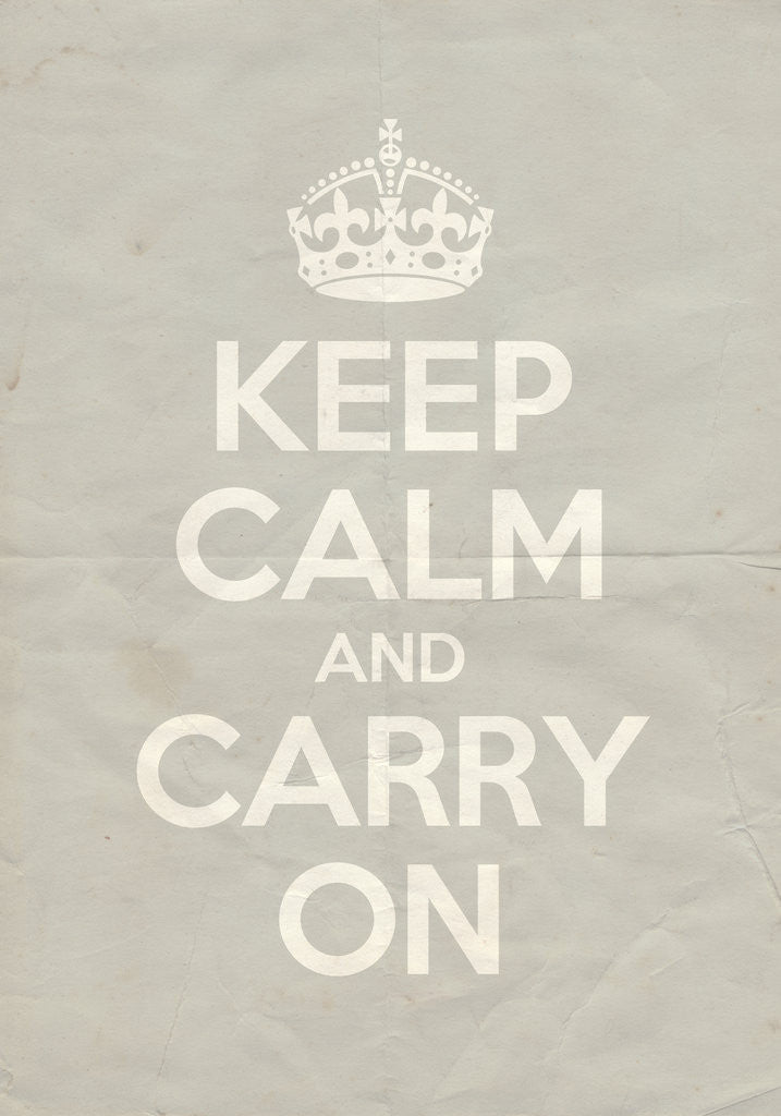 Detail of Keep Calm And Carry On Poster in Blackened Vintage by Magnolia Box