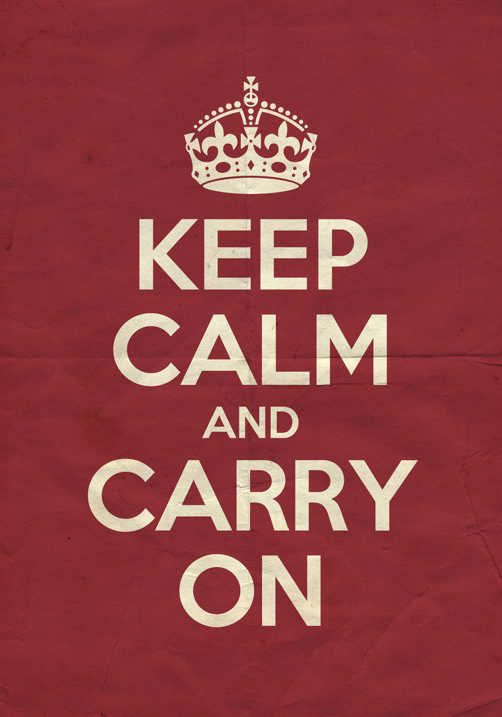 Detail of Keep Calm And Carry On Poster in Eating Room Red Vintage by Magnolia Box
