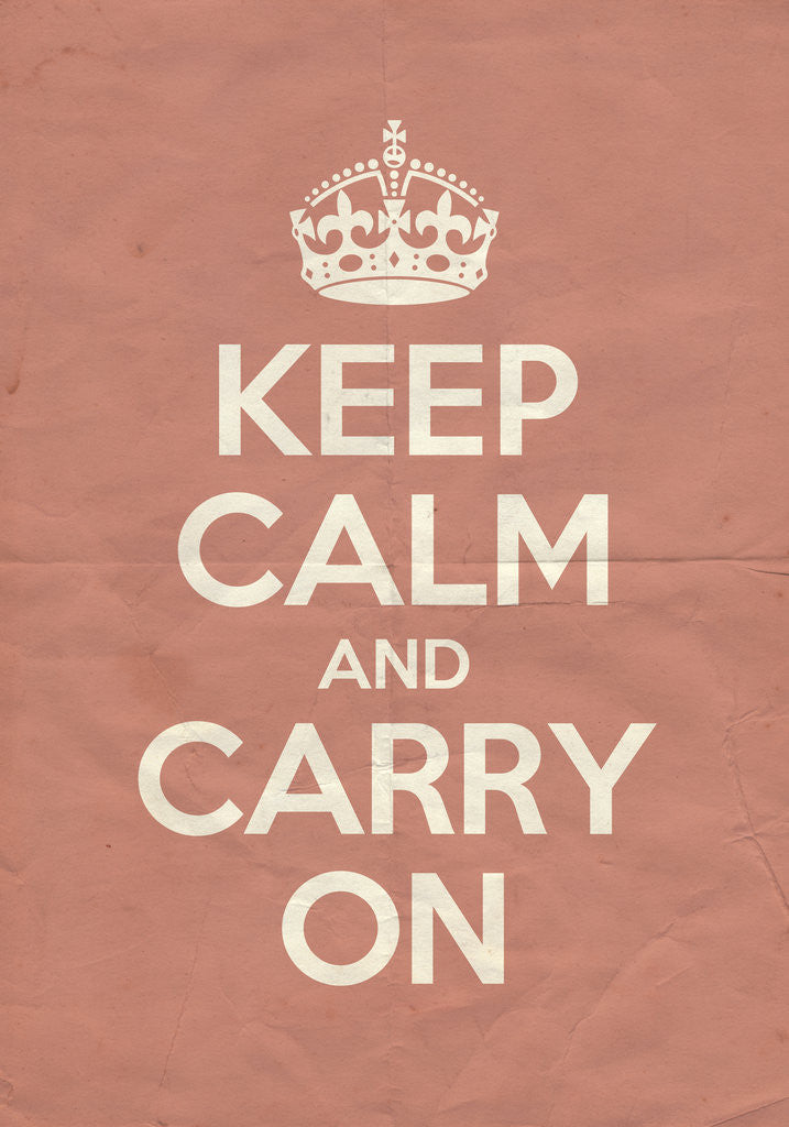 Detail of Keep Calm And Carry On Poster in Red Earth Vintage by Magnolia Box