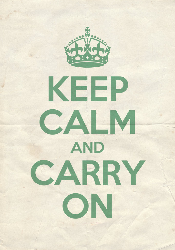 Detail of Keep Calm And Carry On Poster in Arsenic Vintage Reversed by Magnolia Box