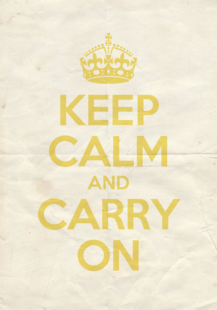 Detail of Keep Calm And Carry On Poster in Babouche Vintage Reversed by Magnolia Box