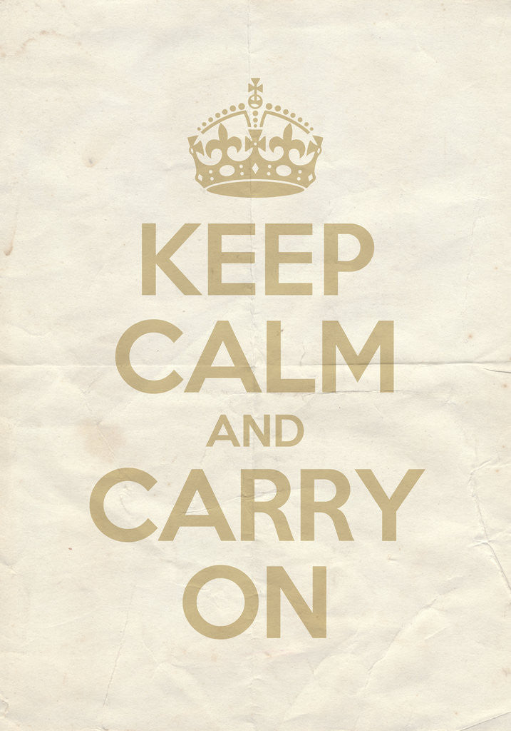 Detail of Keep Calm And Carry On Poster in Cord Vintage Reversed by Magnolia Box