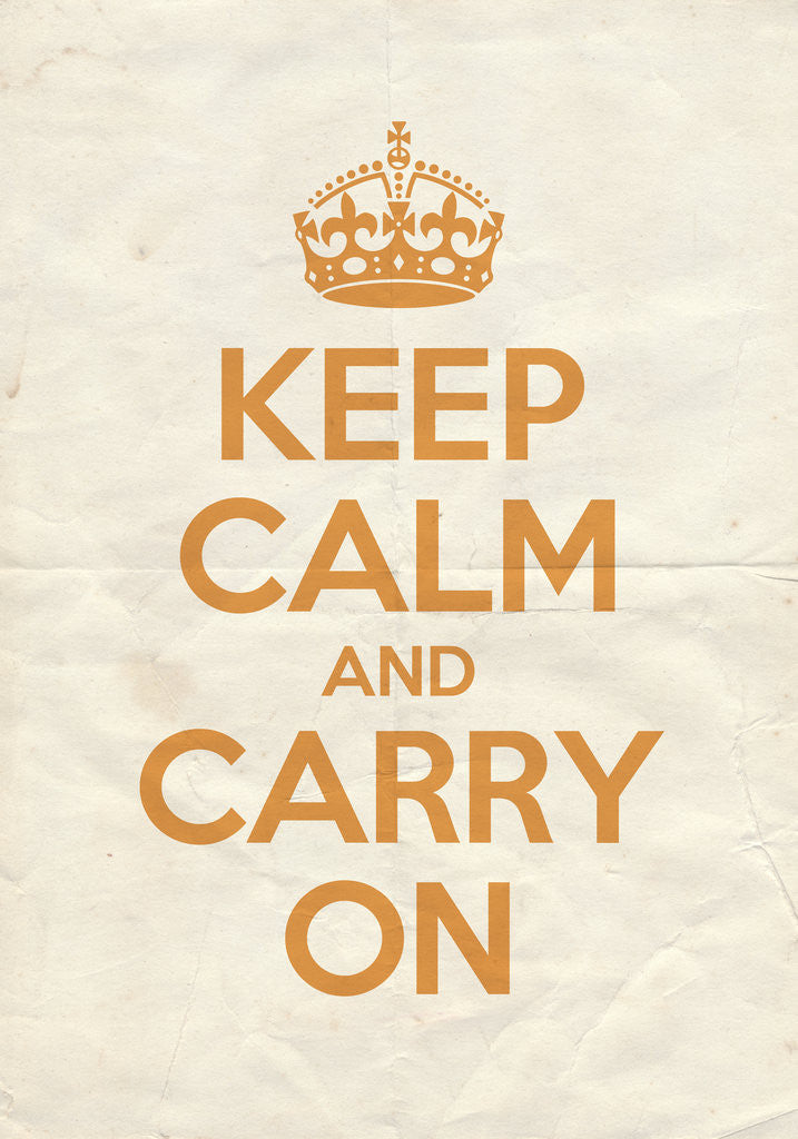 Detail of Keep Calm And Carry On Poster in Orangery Vintage Reversed by Magnolia Box