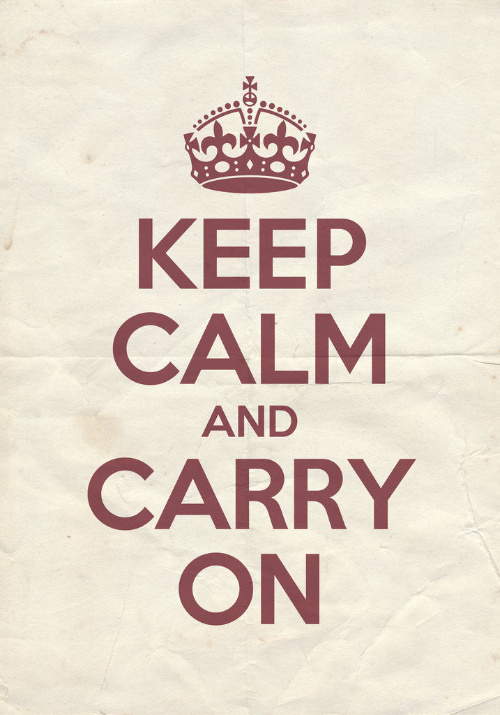 Detail of Keep Calm And Carry On Poster in Radicchio Vintage Reversed by Magnolia Box
