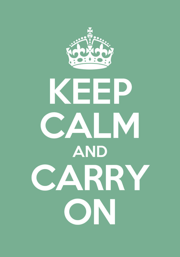 Detail of Keep Calm And Carry On Poster in Arsenic by Magnolia Box