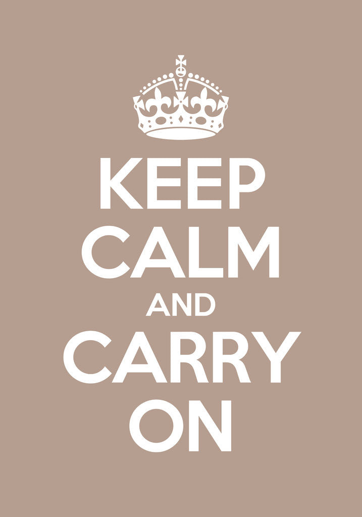 Detail of Keep Calm And Carry On Poster in Dead Salmon by Magnolia Box