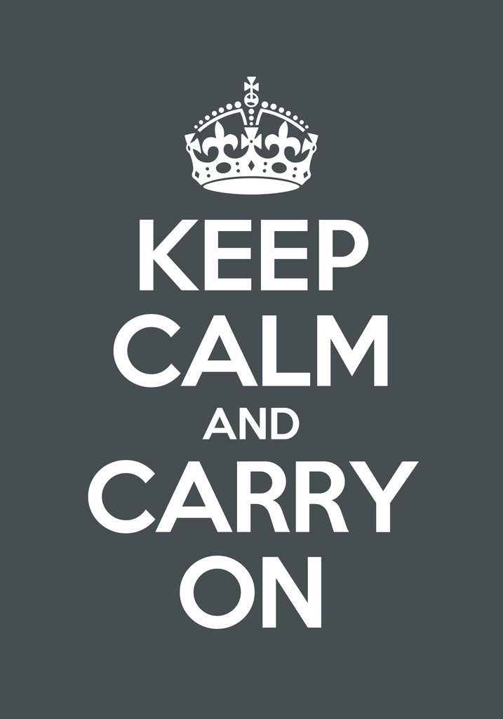 Detail of Keep Calm And Carry On Poster in Down Pipe by Magnolia Box